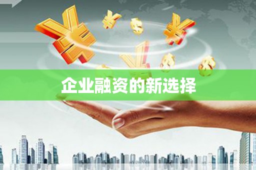 瓜州企业融资的新选择