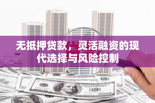 瓜州无抵押贷款，灵活融资的现代选择与风险控制