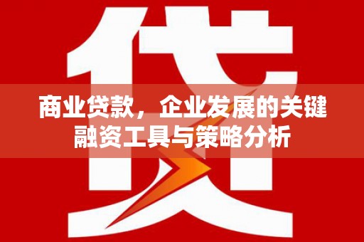 瓜州商业贷款，企业发展的关键融资工具与策略分析