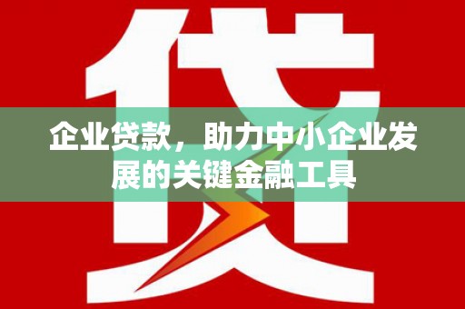 瓜州企业贷款，助力中小企业发展的关键金融工具