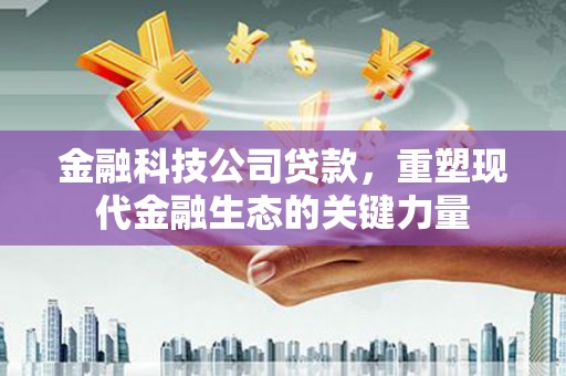 瓜州金融科技公司贷款，重塑现代金融生态的关键力量