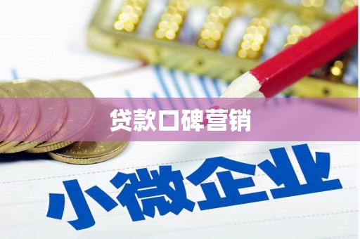 瓜州贷款口碑营销